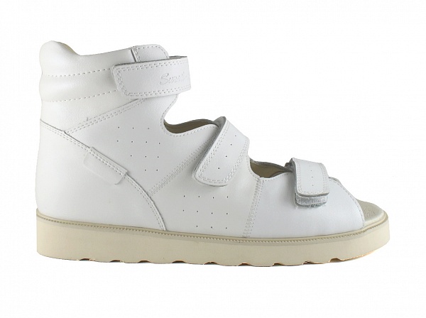 Сандалии ортопедические  с открытым носом цв.белые 14-140 фото 2