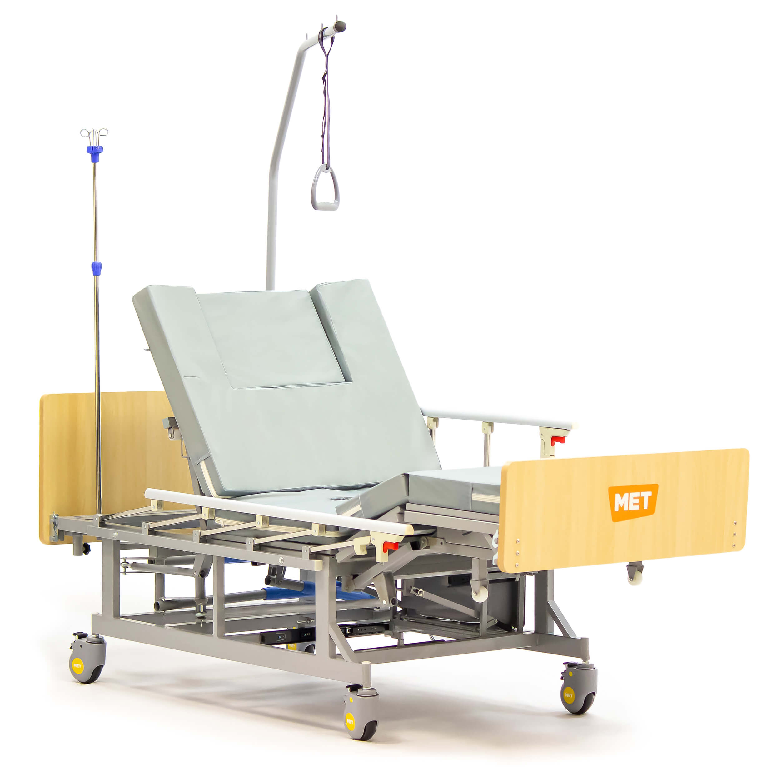 Кровать медицинская механическая MET REMEKS c увеличенным туалетным устройством. фото 1