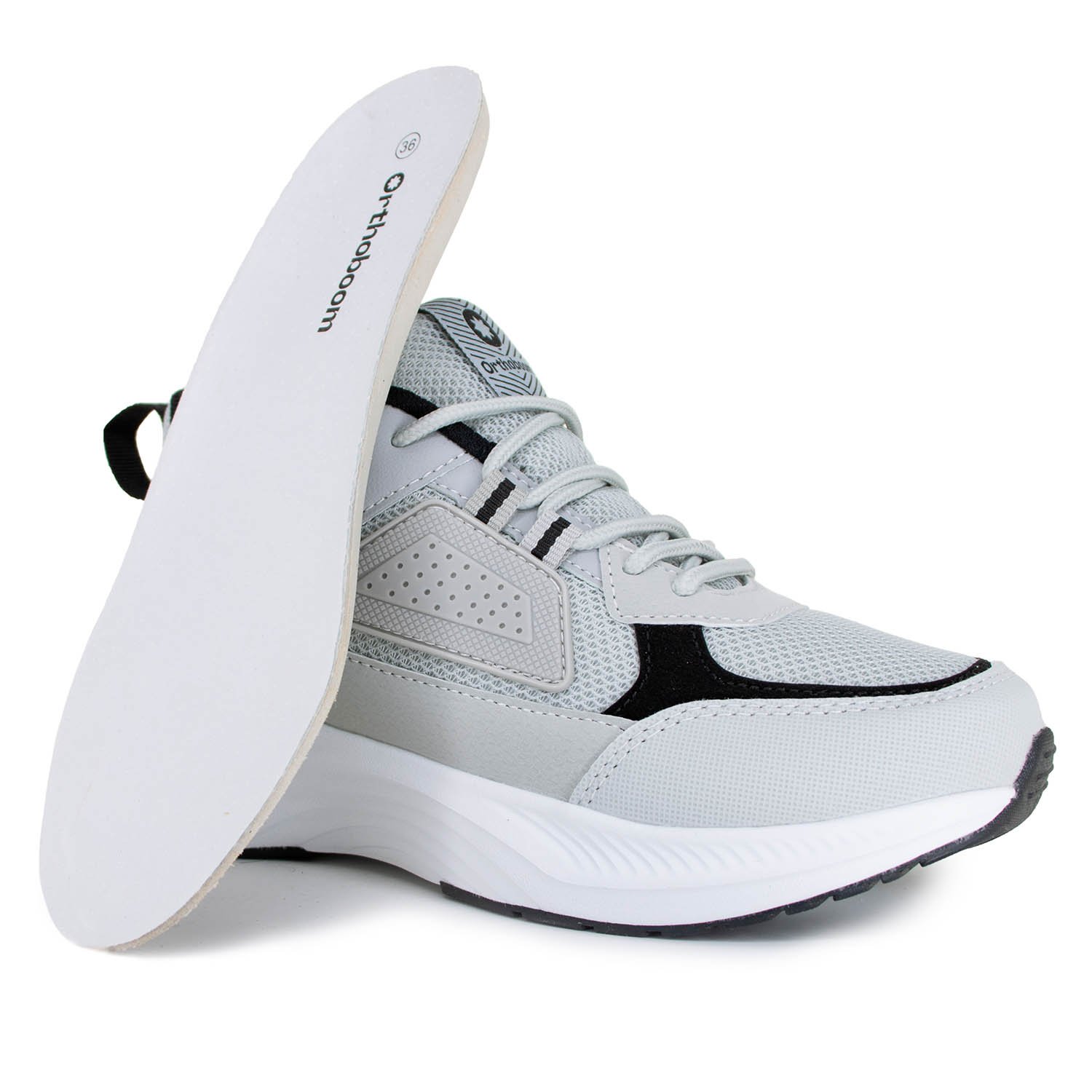 Кроссовки ортопедические Orthoboom 37223-03, цвет стальной с черным фото 2