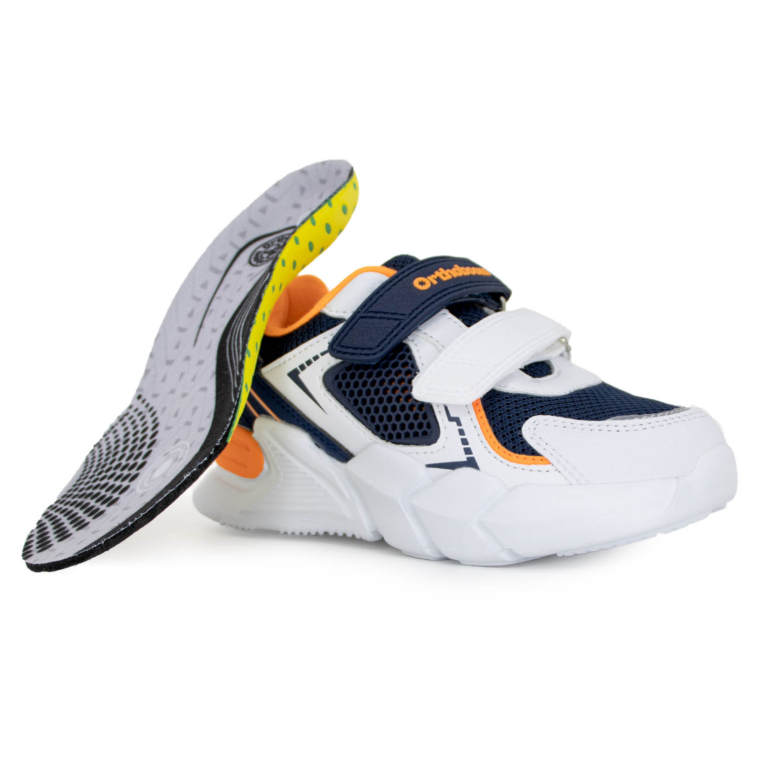 Ортопедическая обувь Orthoboom кроссовки 33223-22 бело-синий с оранжевым фото 6
