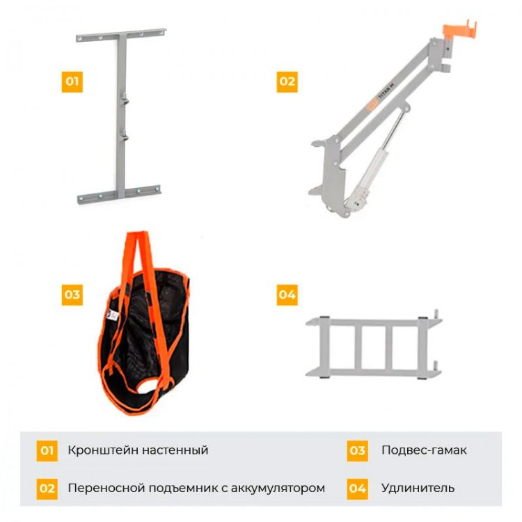 Подъемник для инвалидов настенный MET TITAN M Комплект 02 фото 2